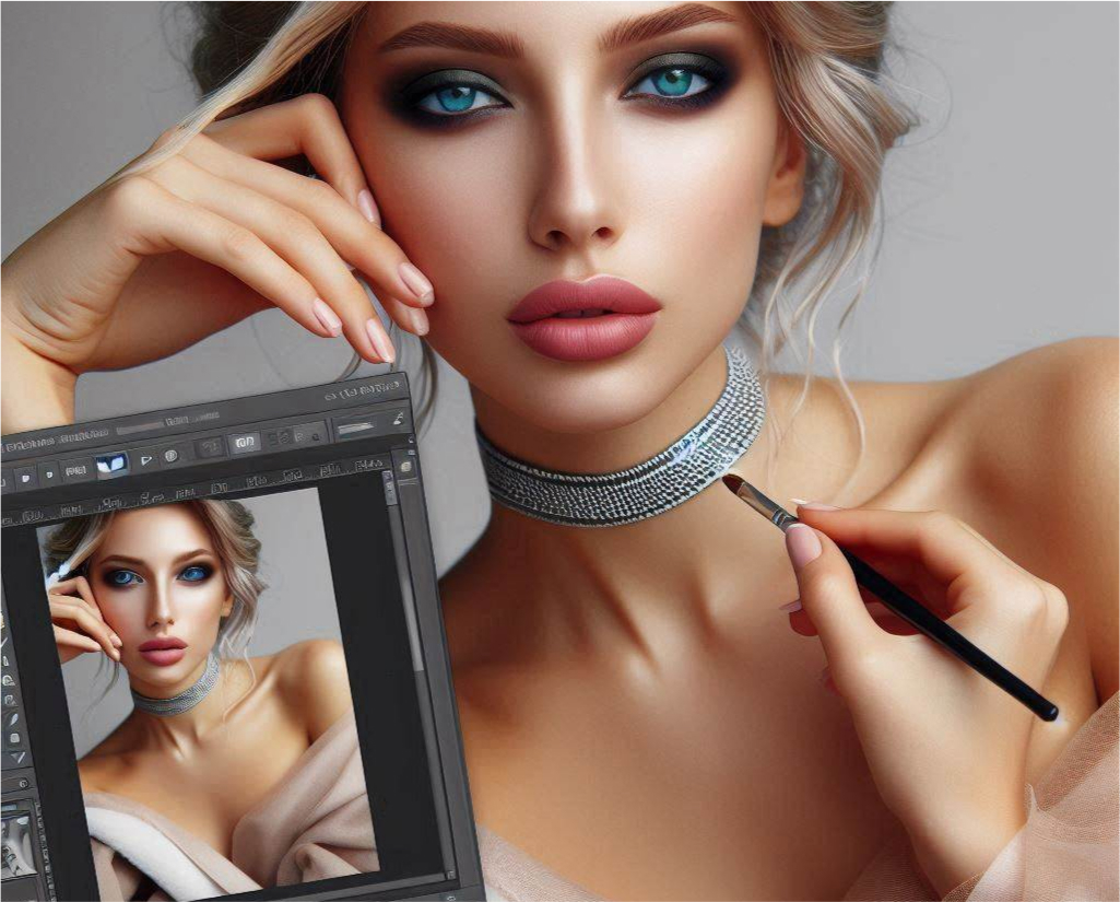 Retouching and editing photos to enhance their beauty.